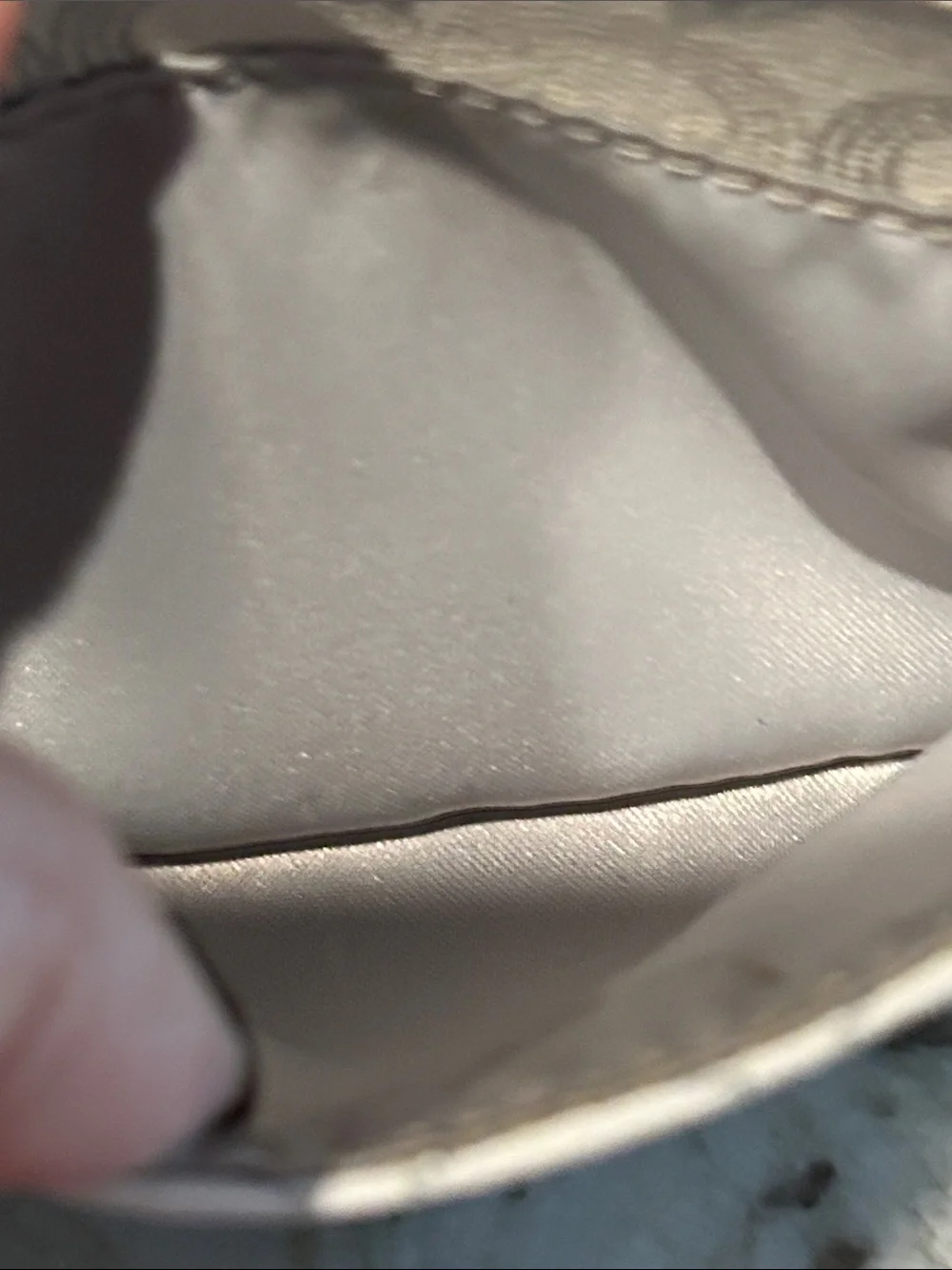 Coach Silver-Accented White Signature Wristlet